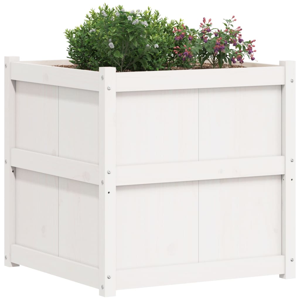 Utendørs Blomsterkasse Plantekasse Tre 70x70x70 cm heltre furu