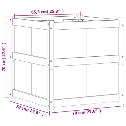 Hageplantekasse voksbrun 70x70x70 cm heltre furu