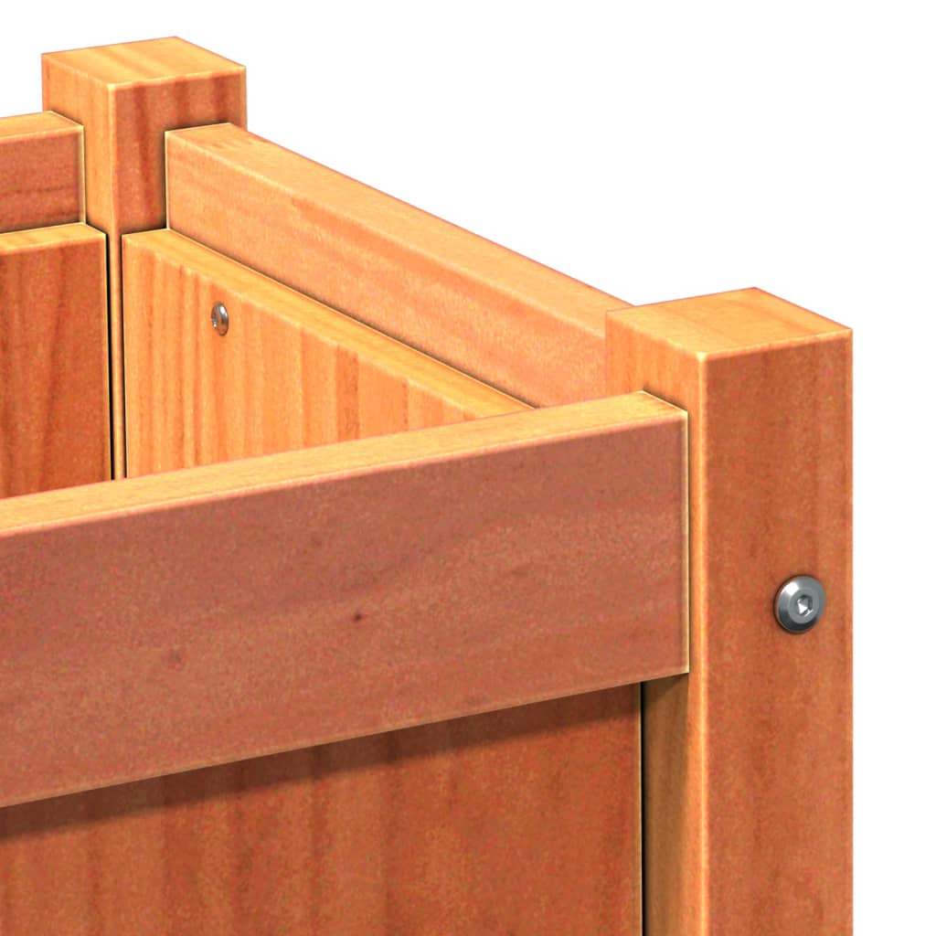 Utendørs Blomsterkasse Plantekasse Tre voksbrun 90x31x31 cm heltre furu