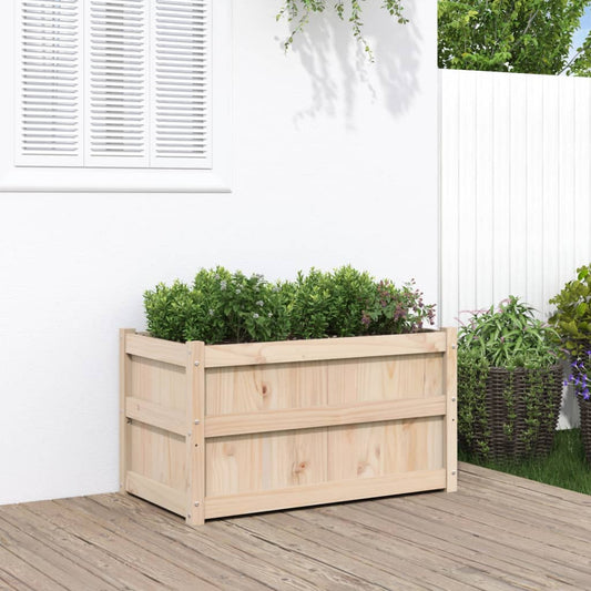 Utendørs Blomsterkasse Plantekasse Tre 90x50x50 cm heltre furu