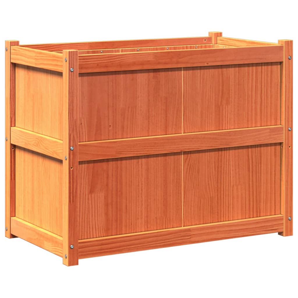 Utendørs Blomsterkasse Plantekasse Tre voksbrun 90x50x70 cm heltre furu