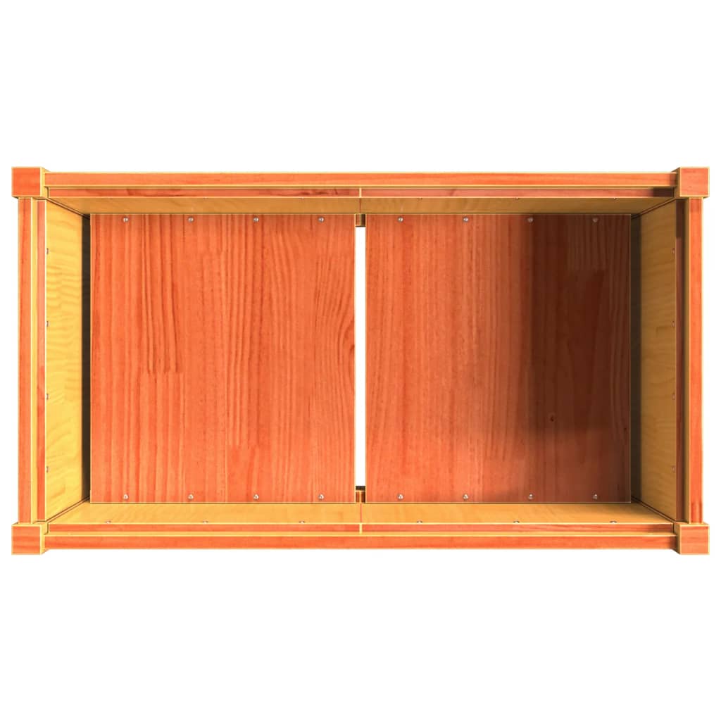 Utendørs Blomsterkasse Plantekasse Tre voksbrun 90x50x70 cm heltre furu