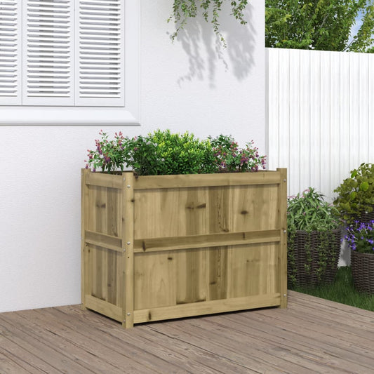 Utendørs Blomsterkasse Plantekasse Tre 90x50x70 cm impregnert furu