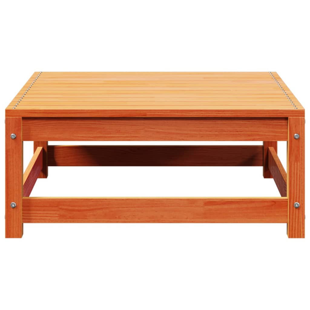 Fotskammel til hage brun 70x70x30 cm heltre furu