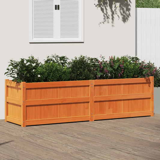 Utendørs Blomsterkasse Plantekasse Tre voksbrun 180x50x50 cm heltre furu