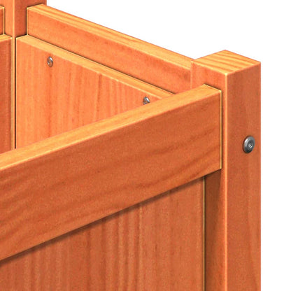 Hageplantekasse med ben voksbrun 70x31x70 cm heltre furu