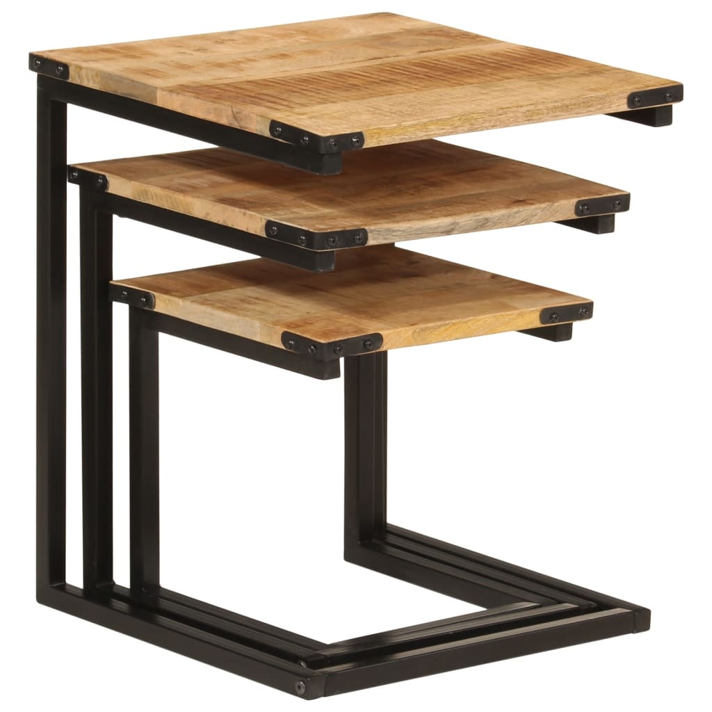 Salongbord Sofabord Tre Heltre Mango Stablebare 3 stk