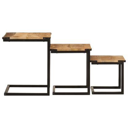 Salongbord Sofabord Tre Heltre Mango Stablebare 3 stk