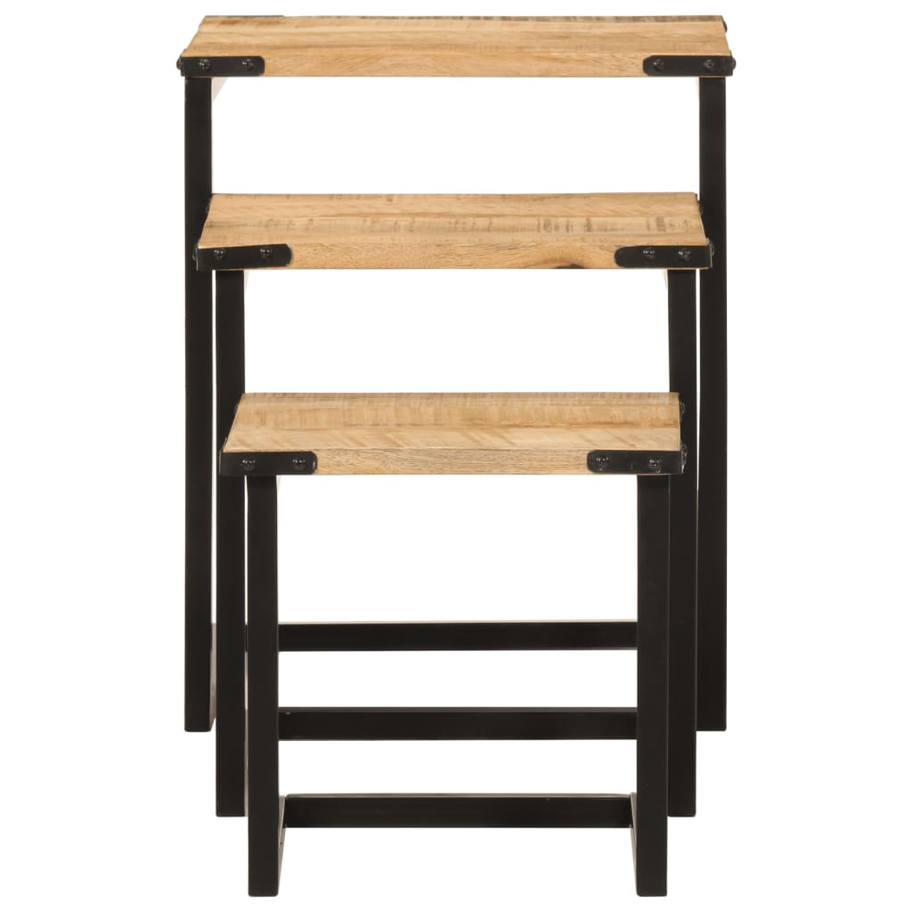 Salongbord Sofabord Tre Heltre Mango Stablebare 3 stk