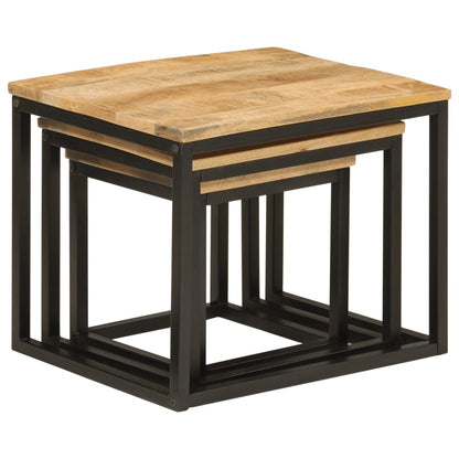 Salongbord Sofabord Tre Heltre Mango Stablebare 3 stk