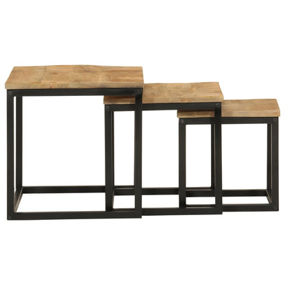 Salongbord Sofabord Tre Heltre Mango Stablebare 3 stk