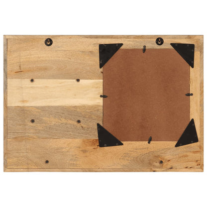Veggspeil Tre med hyller 80x8x55 cm glass og heltre mango