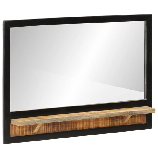 Veggspeil Tre med hylle 80x8x55 cm glass og heltre mango