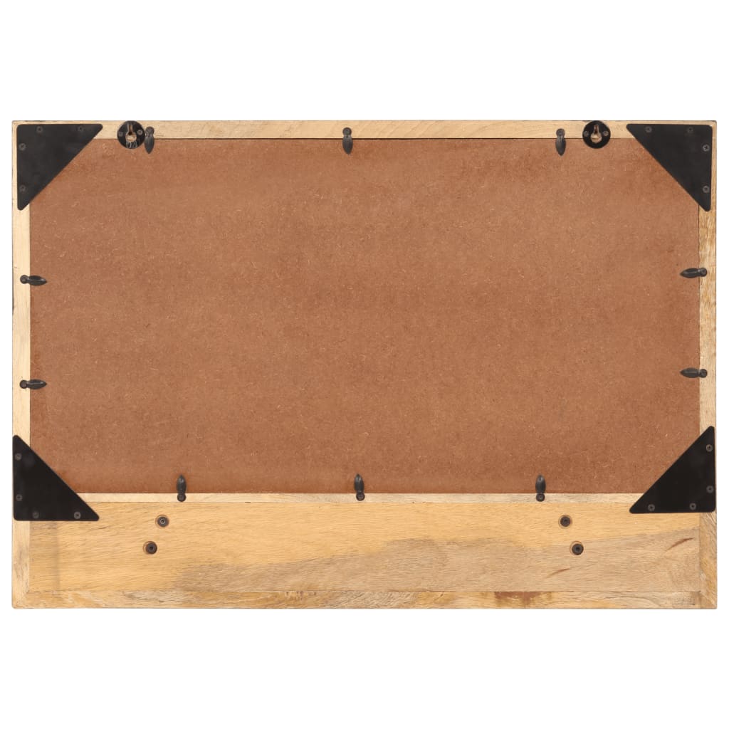 Veggspeil Tre med hylle 80x8x55 cm glass og heltre mango