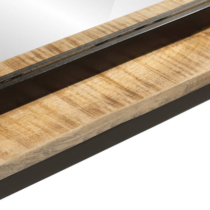 Veggspeil Tre med hylle 80x8x55 cm glass og heltre mango