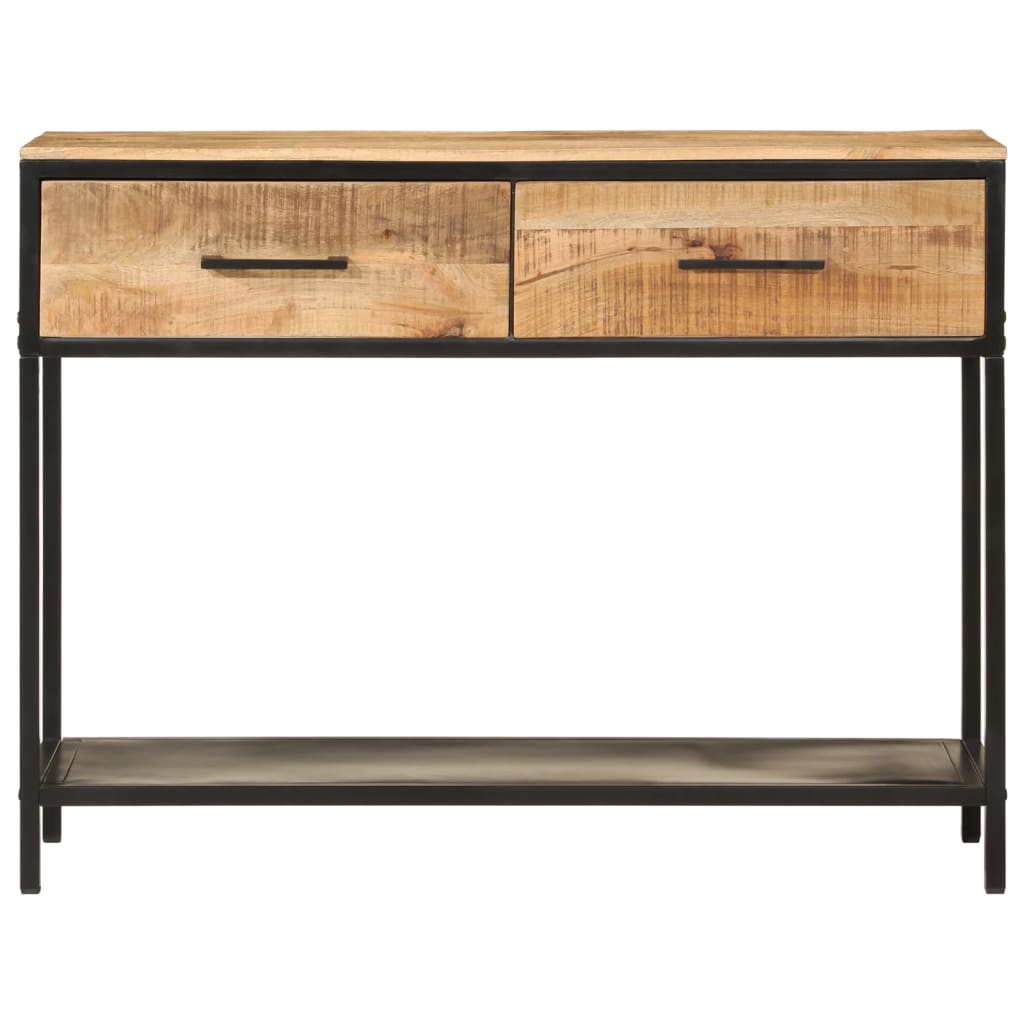 Avlastningsbord Konsollbord Tre 100x35x76 cm heltre mango og jern