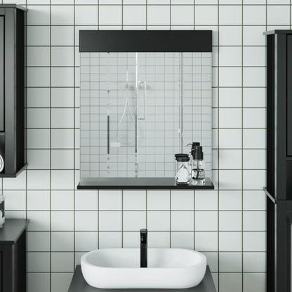 Baderomsspeil med hylle BERG svart 60x12x70 cm heltre