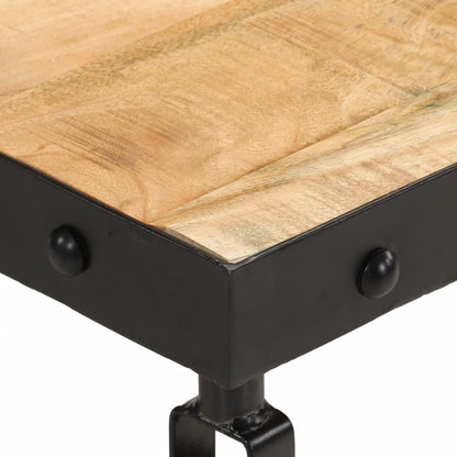 Salongbord Sofabord Tre med hjul heltre mango 100x55x26 cm