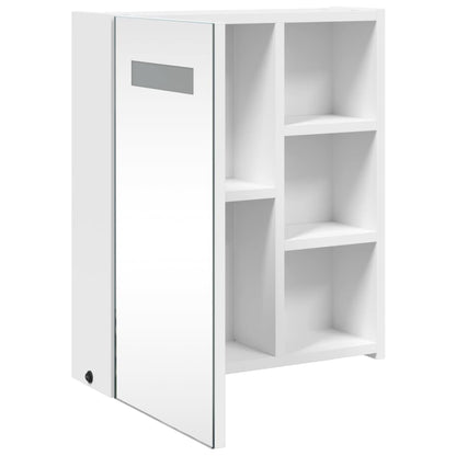 Baderomsspeilskap med LED-lys Hvit 45x13x52 cm