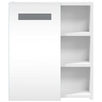 Baderomsspeilskap med LED-lys Hvit 45x13x52 cm