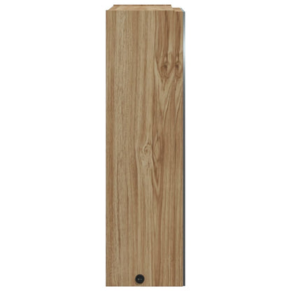 Baderomsspeilskap med LED-lys Eik 45x13x52 cm