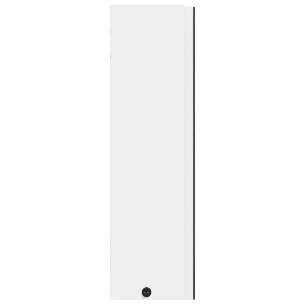 Baderomsspeilskap med LED-lys Hvit 60x13x52 cm