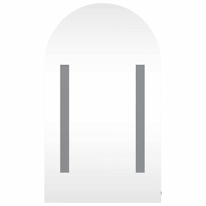 Baderomsspeilskap med LED-lys buet Svart 42x13x70 cm