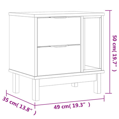 Nattbord Sengbord Tre heltre furu FLAM 49x35x50 cm