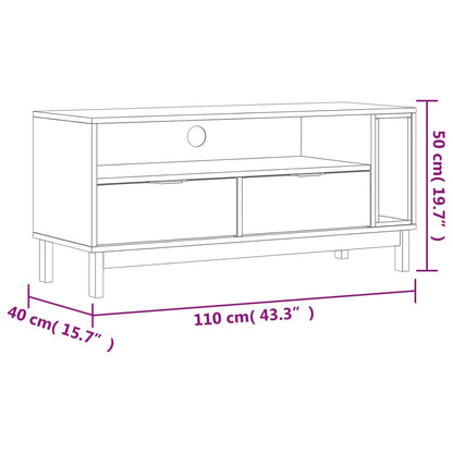 TV-Møbel Tre TV-benk heltre furu FLAM 110x40x50 cm