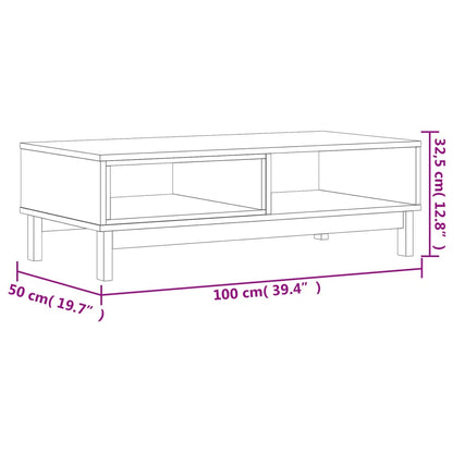 Salongbord Sofabord Tre heltre furu FLAM 100x50x32,5 cm