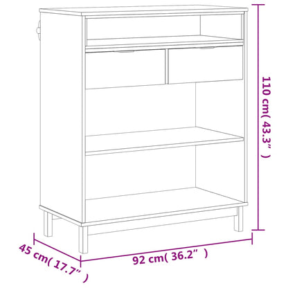 Barbord FLAM 92x45x110 cm heltre furu