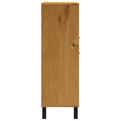 Skap Tre heltre furu med glassdør FLAM 92x40x122,5 cm