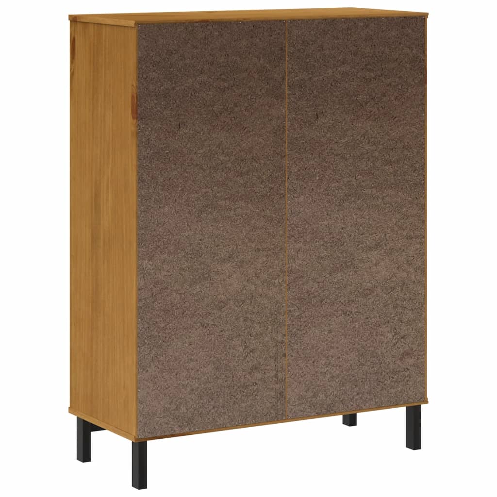 Skap Tre heltre furu med glassdør FLAM 92x40x122,5 cm
