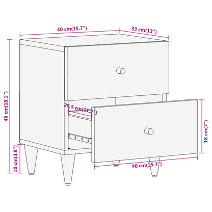 Nattbord Sengbord Tre 40x33x46 cm heltre mango