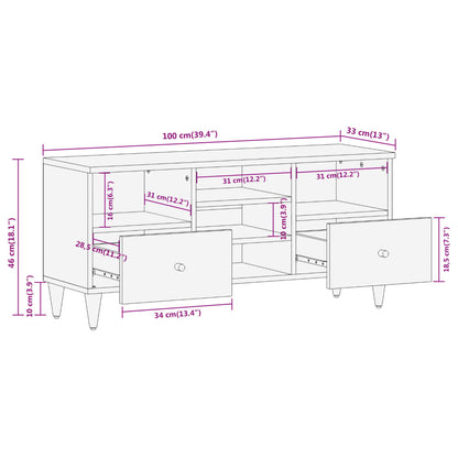 TV-Møbel Tre TV-benk heltre mango 100x33x46 cm