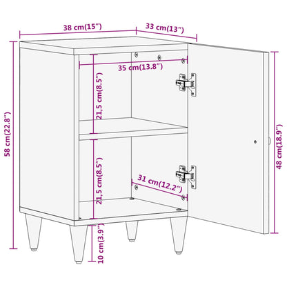 Baderomsskap 38x33x58 cm heltre mango