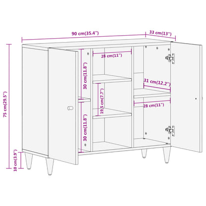 Skap Tre heltre mango 90x33x75 cm