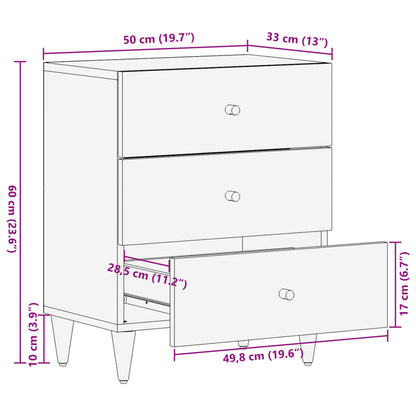 Nattbord Sengbord Tre 50x33x60 cm heltre mango