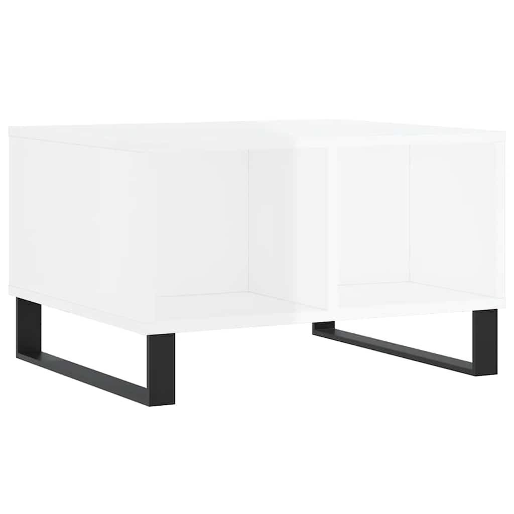 Salongbord Sofabord Høyglans Hvit 60x50x36,5 cm