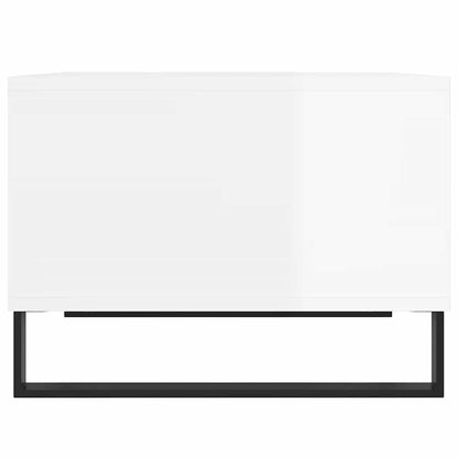 Salongbord Sofabord Høyglans Hvit 60x50x36,5 cm