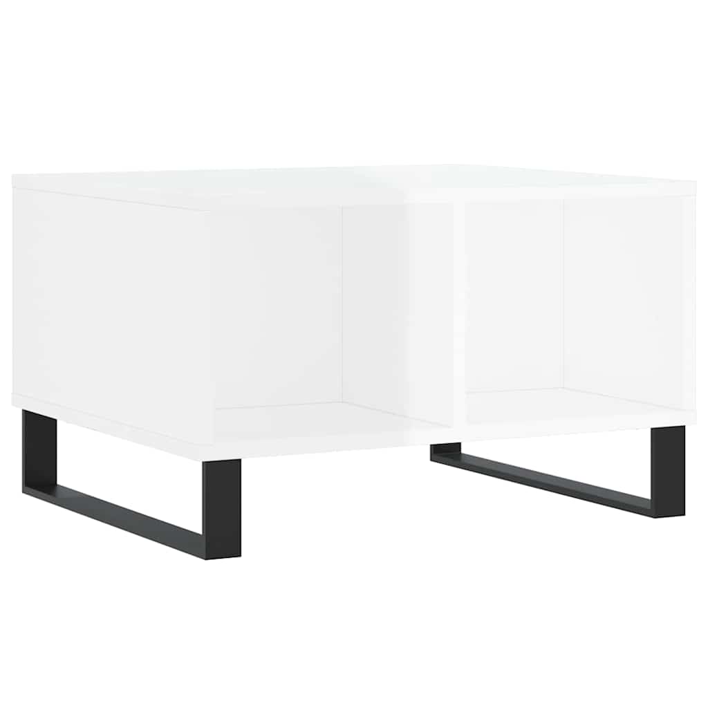 Salongbord Sofabord Høyglans Hvit 60x50x36,5 cm