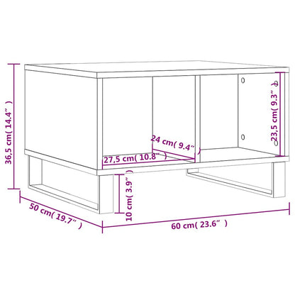 Salongbord Sofabord Høyglans Hvit 60x50x36,5 cm