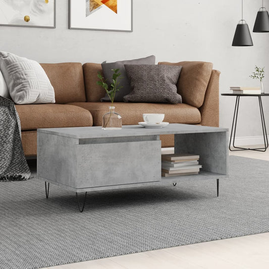 Salongbord Sofabord Betonggrå 90x50x36,5 cm