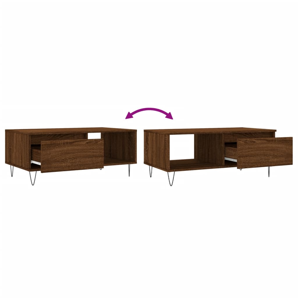 Salongbord Sofabord Brun Eik 90x50x36,5 cm