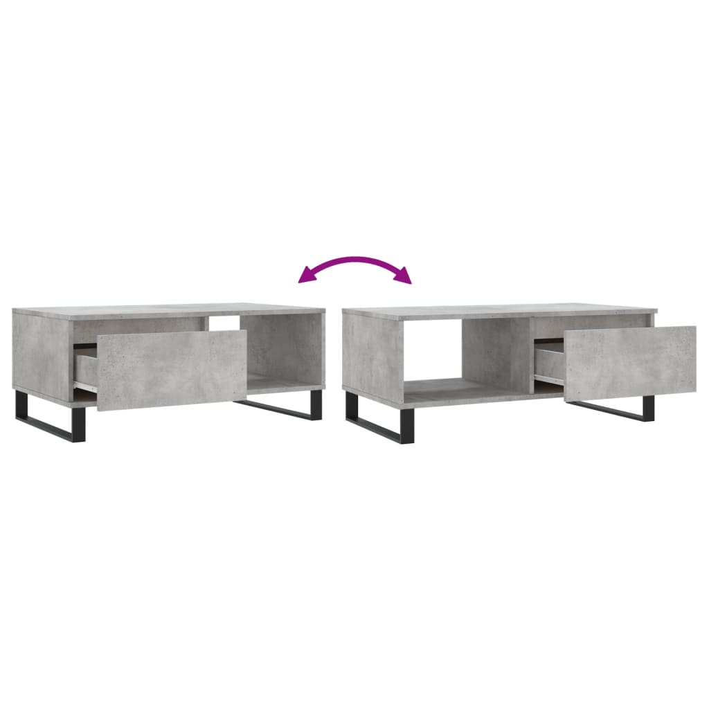 Salongbord Sofabord Betonggrå 90x50x36,5 cm