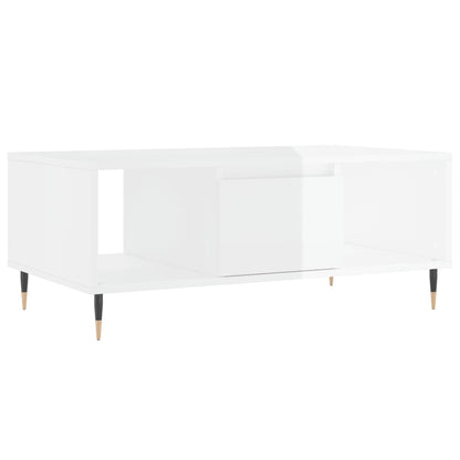 Salongbord Sofabord Høyglans Hvit 90x50x36,5 cm