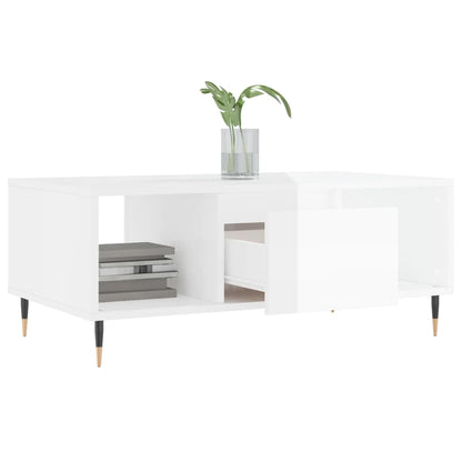 Salongbord Sofabord Høyglans Hvit 90x50x36,5 cm