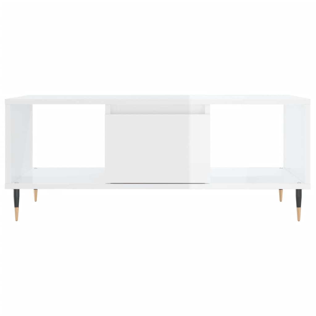 Salongbord Sofabord Høyglans Hvit 90x50x36,5 cm