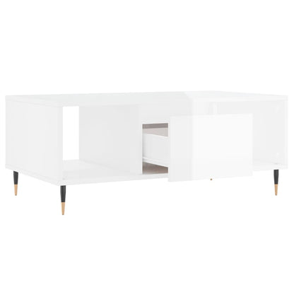 Salongbord Sofabord Høyglans Hvit 90x50x36,5 cm