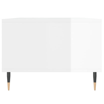 Salongbord Sofabord Høyglans Hvit 90x50x36,5 cm
